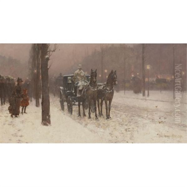 Paris, Winter Day Oil Painting by Childe Hassam