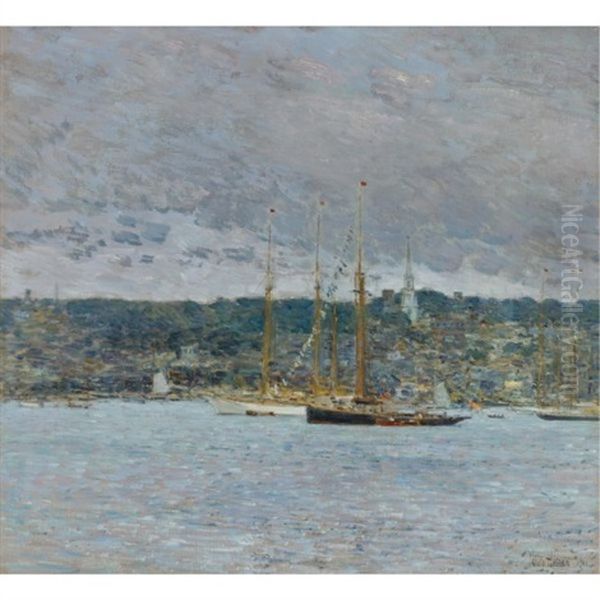 Newport Oil Painting by Childe Hassam