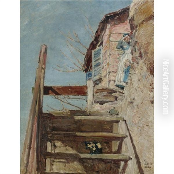 The Stairs Oil Painting by Childe Hassam