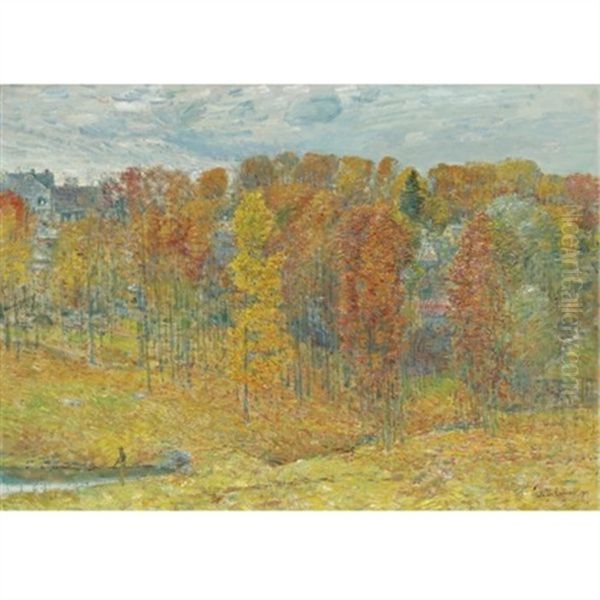 Autumn Oil Painting by Childe Hassam