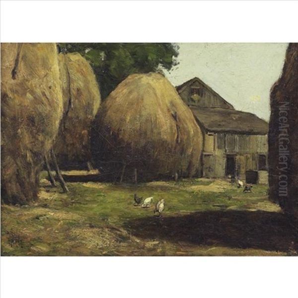 Haystacks Oil Painting by Childe Hassam