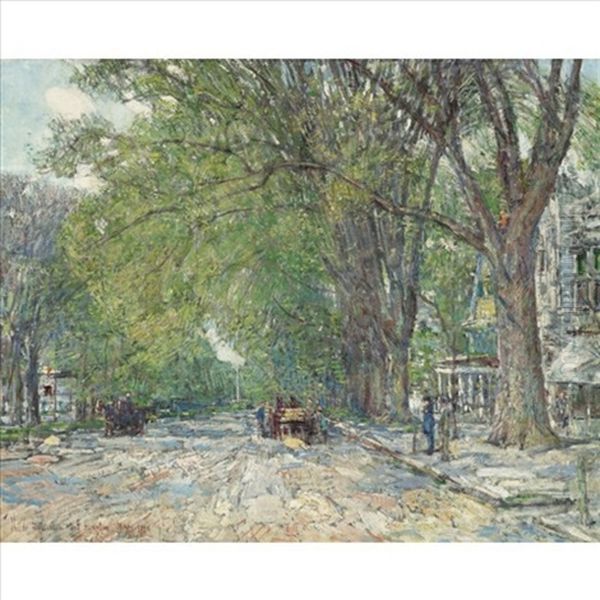 Easthampton Elms In May Oil Painting by Childe Hassam