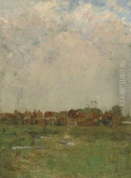 View Of A Town, Massachusetts Oil Painting by Childe Hassam