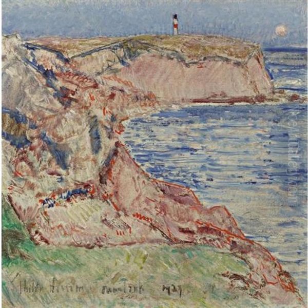 Montauk Light Oil Painting by Childe Hassam