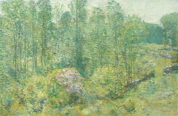 Spring Landscape Oil Painting by Childe Hassam