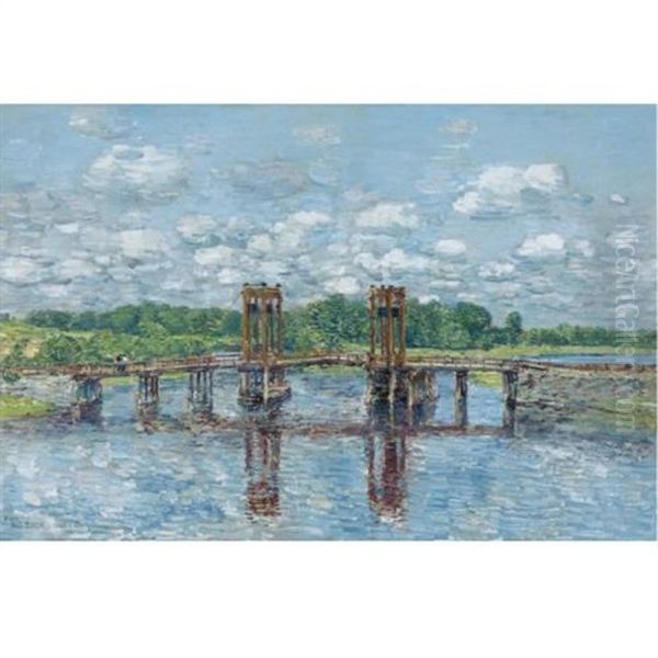 The Toll Bridge, New Hampshire, Near Exeter Oil Painting by Childe Hassam