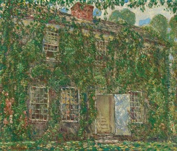 Home Sweet Home Cottage Oil Painting by Childe Hassam