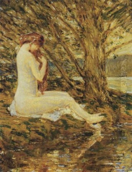 Under The Willows Oil Painting by Childe Hassam