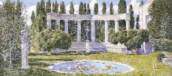 The Josiah Bartlett Garden, Amagansett Oil Painting by Childe Hassam