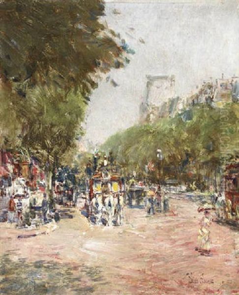 Rue De La Madeleine, Place De L'opera Oil Painting by Childe Hassam