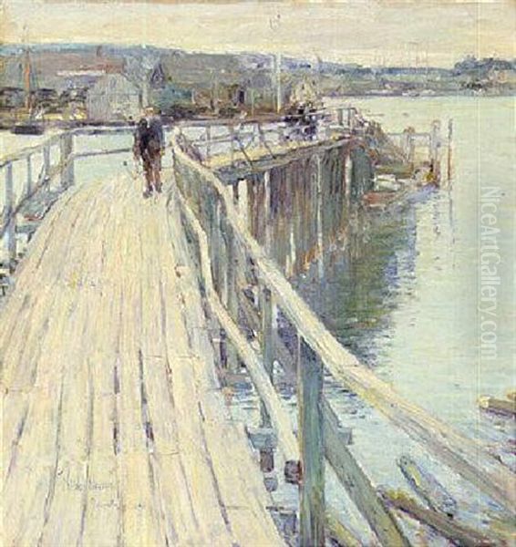 Dock Scene, Gloucester Oil Painting by Childe Hassam