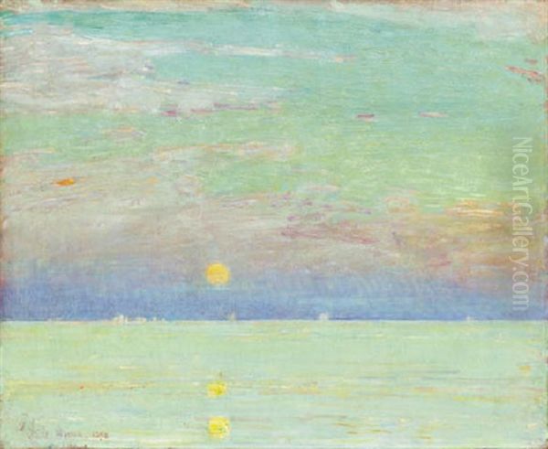 Moonrise At Sunset, Cape Ann by Childe Hassam