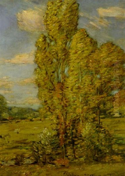 October Landscape Oil Painting by Childe Hassam