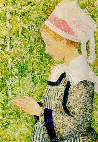 Brittany Peasant At The Pardon Oil Painting by Childe Hassam