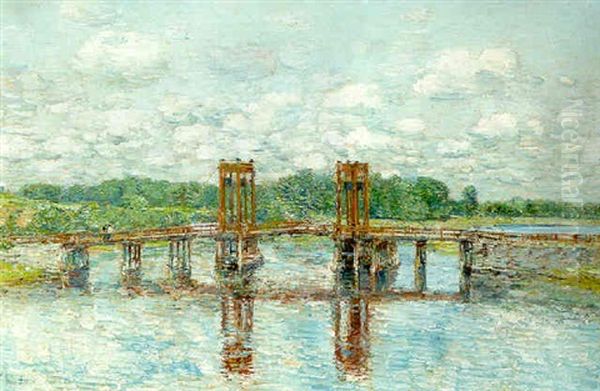 The Toll Bridge, New Hampshire Near Exeter Oil Painting by Childe Hassam