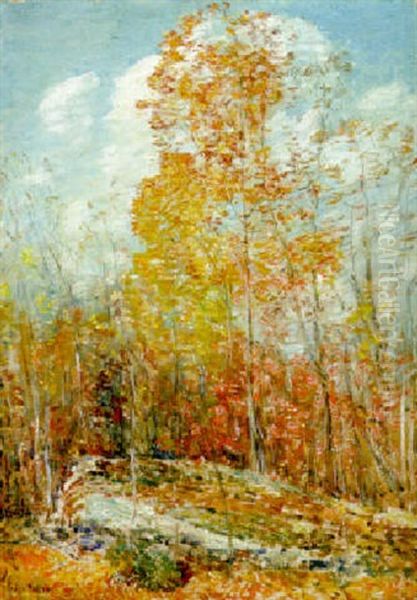 Autumn Oil Painting by Childe Hassam