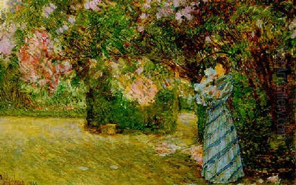 Mrs. Hassam At Villiers-le-bel Oil Painting by Childe Hassam