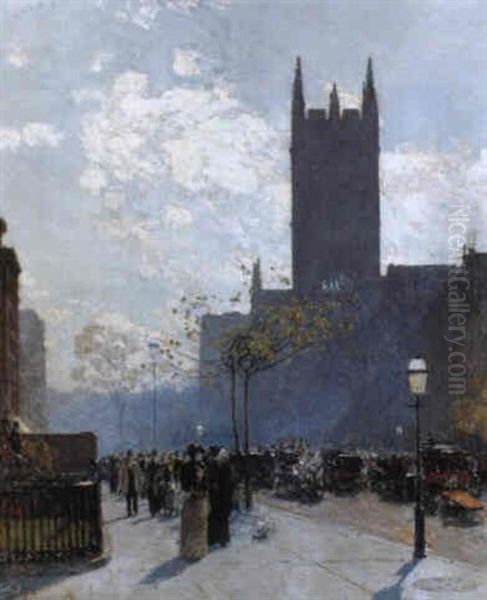 Lower Fifth Avenue Oil Painting by Childe Hassam