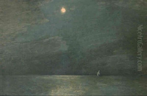 Moonlight On The Sound Oil Painting by Childe Hassam