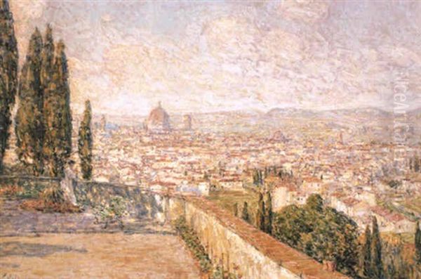 View Of Florence From San Miniato Oil Painting by Childe Hassam