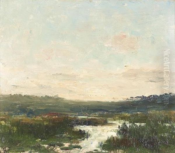 Sommerliche Moorlandschaft. Oil Painting by Armand Auguste Balouzet