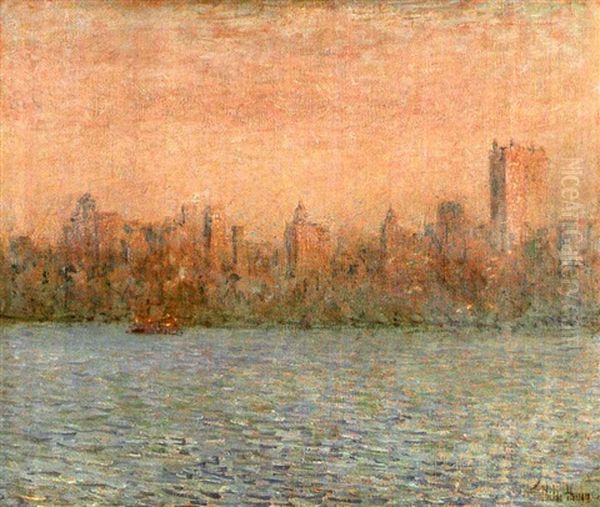 October Haze, Manhattan Oil Painting by Childe Hassam