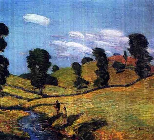 Brook In Branchville, Connec- Ticut Oil Painting by Childe Hassam