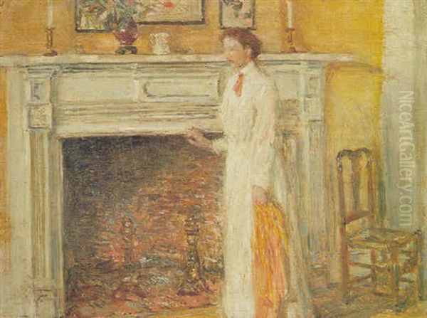 The Mantle Piece Oil Painting by Childe Hassam