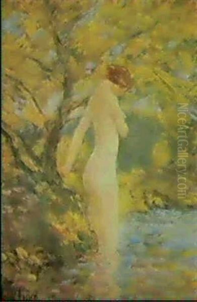 Nymph Bathing Oil Painting by Childe Hassam