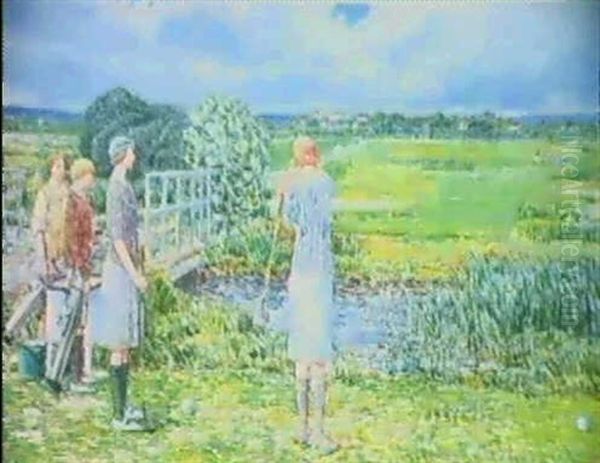 The Water Hazard-maidstone Links Oil Painting by Childe Hassam