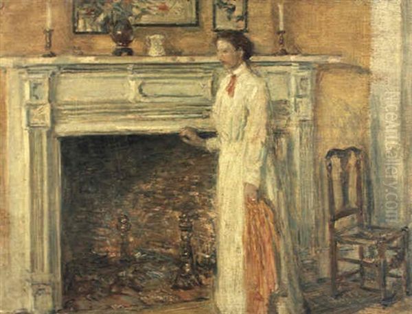 The Mantle Piece Oil Painting by Childe Hassam