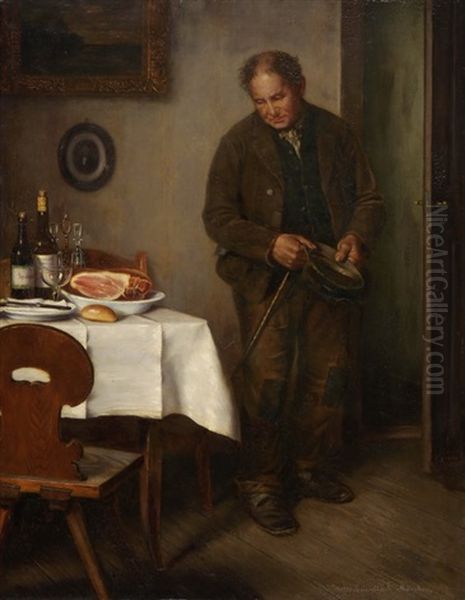 Bauer In Der Stube Oil Painting by Wilhelm Hasselbach