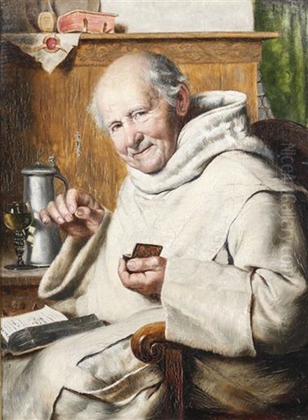 The Monk Oil Painting by Wilhelm Hasselbach