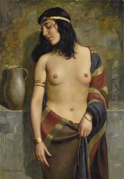 Draped Beauty Oil Painting by Hans Hassenteufel