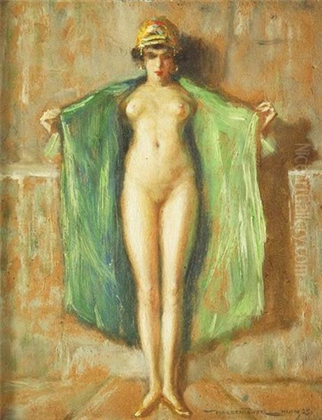 Akt Im Grunen Kaftan Oil Painting by Hans Hassenteufel