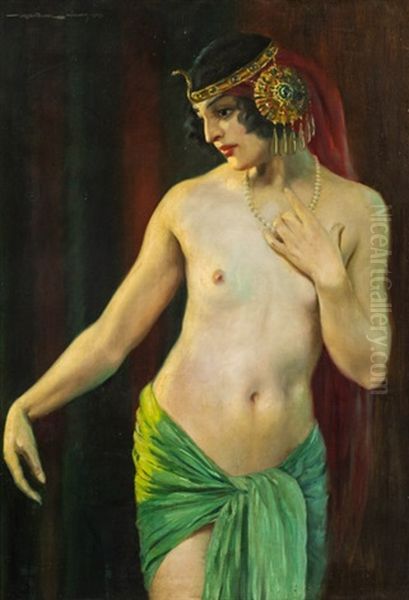 Orientalische Tanzerin (salome) Oil Painting by Hans Hassenteufel