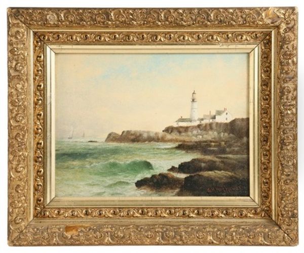 Portland Head Light, Cape Elizabeth, Maine Oil Painting by George M. Hathaway