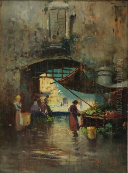 Napoli - La Fontana Dei Serpi Oil Painting by Salvatore Balsamo