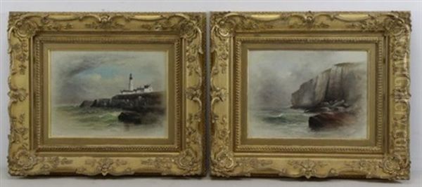 Coastal Landscapes (pair) Oil Painting by George M. Hathaway