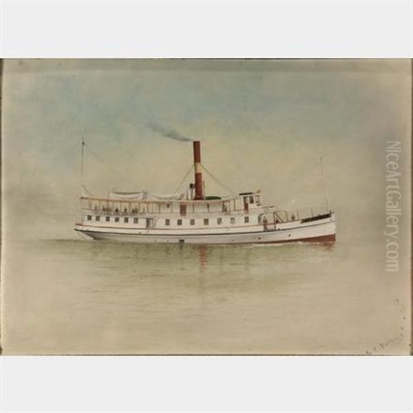 Ship's Portrait Of The Short Lived Record Setting Steam Ferry 