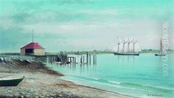 The Landing House Oil Painting by George M. Hathaway