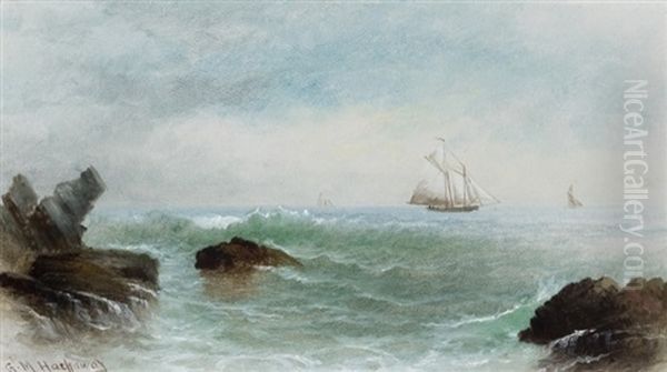 Schooner Oil Painting by George M. Hathaway