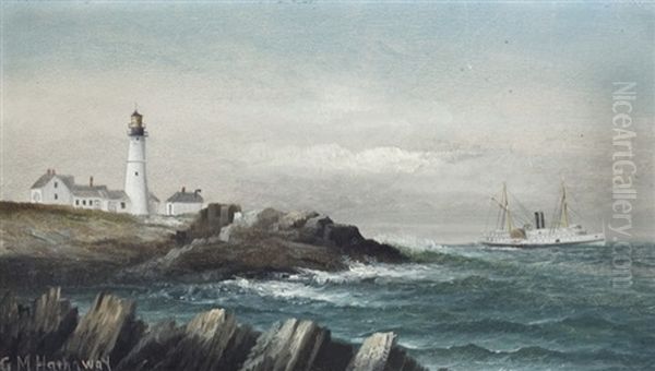 Portland Head Light I Oil Painting by George M. Hathaway