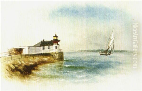 Bug Light, Portland Harbor Oil Painting by George M. Hathaway