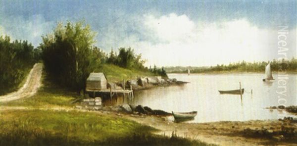 Up The Gurnet Grand Fishing Ground Oil Painting by George M. Hathaway