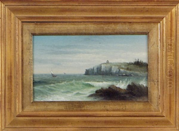 View Of The Bandstand On The Coastline Off Cushing, Maine Oil Painting by George M. Hathaway