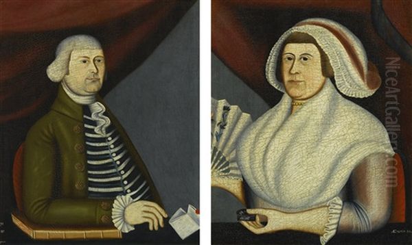 Captain And Mrs. Pollycarpus Edson Oil Painting by Rufus Hathaway