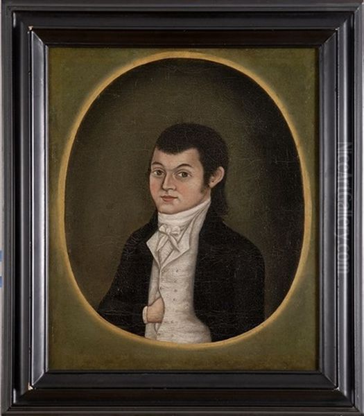 Half-length Portrait Of Israel Forster Oil Painting by Rufus Hathaway