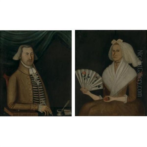 Josiah Dean Iii And His Wife Sarah Dean Of Raynham, Massachusetts (2 Works) Oil Painting by Rufus Hathaway