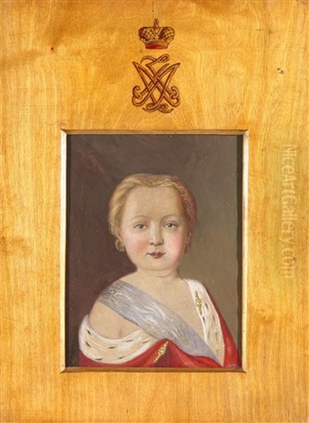 Portrait Of Alexander I As A Child Oil Painting by Vladimir Ivanovich Hau